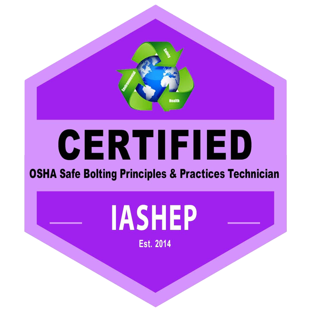 Certified OSHA Safe Bolting Principles and Practices Technician (COSBPPT) badge